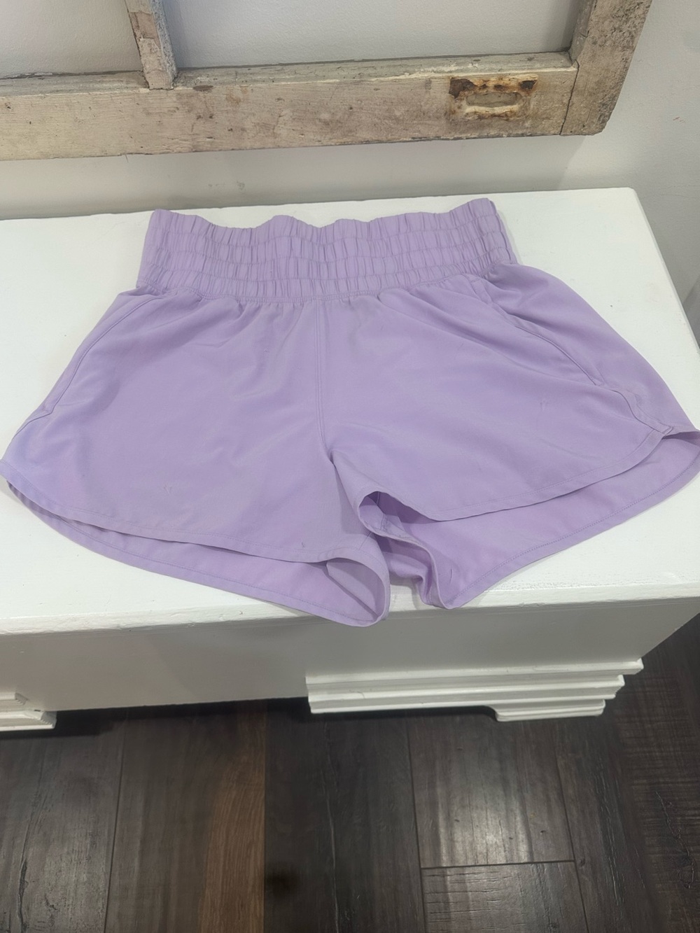 High-Waist Lavender Women’s Athletic Shorts